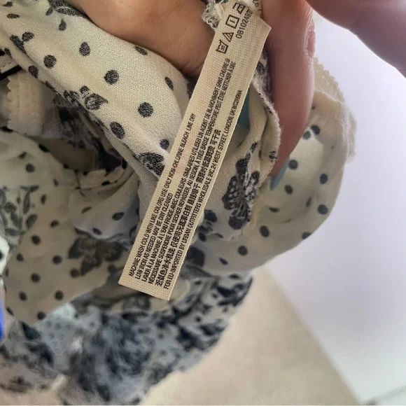 Free People NWT One On One Date Bodysuit in Ivory Black and White Long Sleeve - Picture 11 of 13